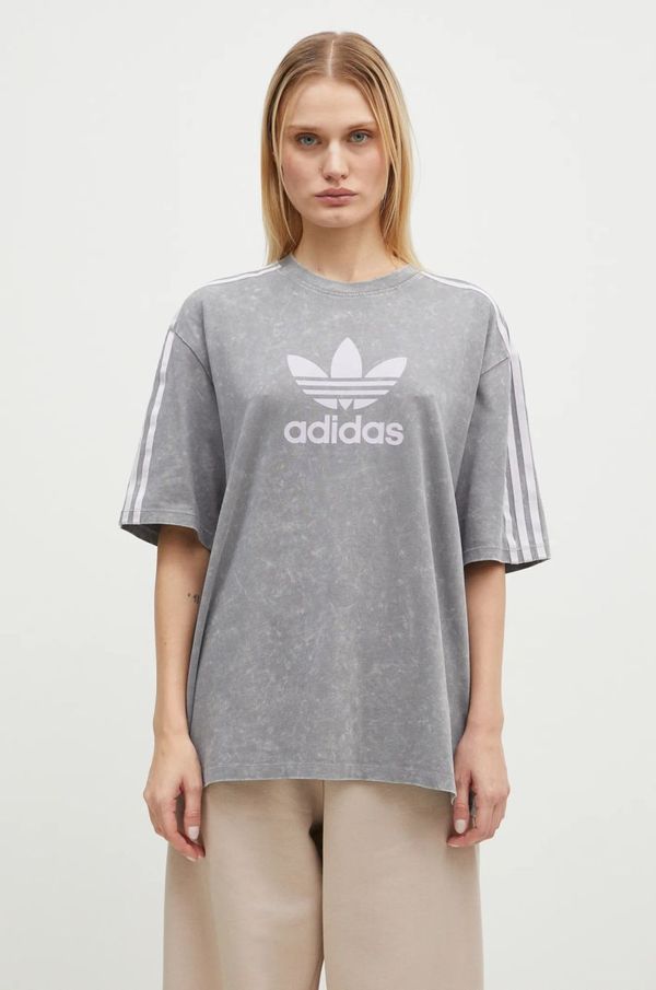 adidas Originals Pamučna majica adidas Originals Wash Tee za žene, boja: siva, IW3412