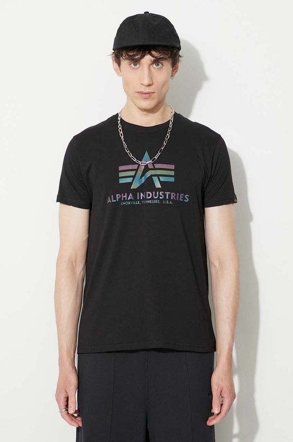 Alpha Industries Pamučna majica Alpha Industries boja: crna, s tiskom, 100501RR.03-black
