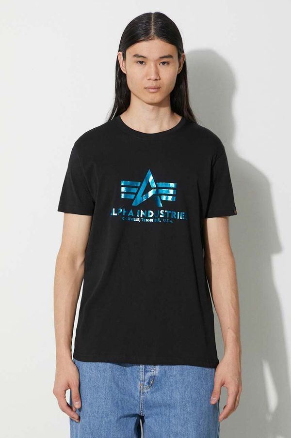 Alpha Industries Pamučna majica Alpha Industries boja: crna, s tiskom