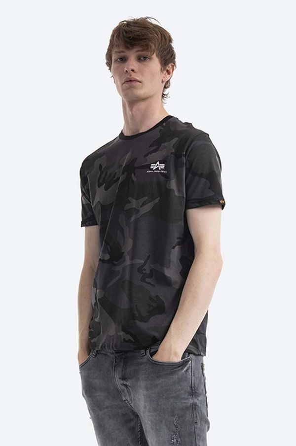 Alpha Industries Pamučna majica Alpha Industries boja: siva, s uzorkom, 128507C.125-grey