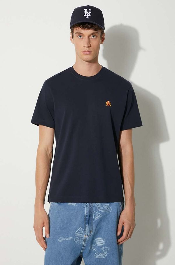 Baracuta Pamučna majica Baracuta Logo za muškarce, boja: tamno plava, bez uzorka, BRTEE0015