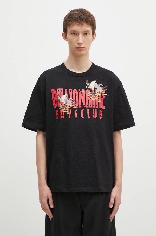Billionaire Boys Club Pamučna majica Billionaire Boys Club Duck Embroidered za muškarce, boja: crna, s tiskom, B24464