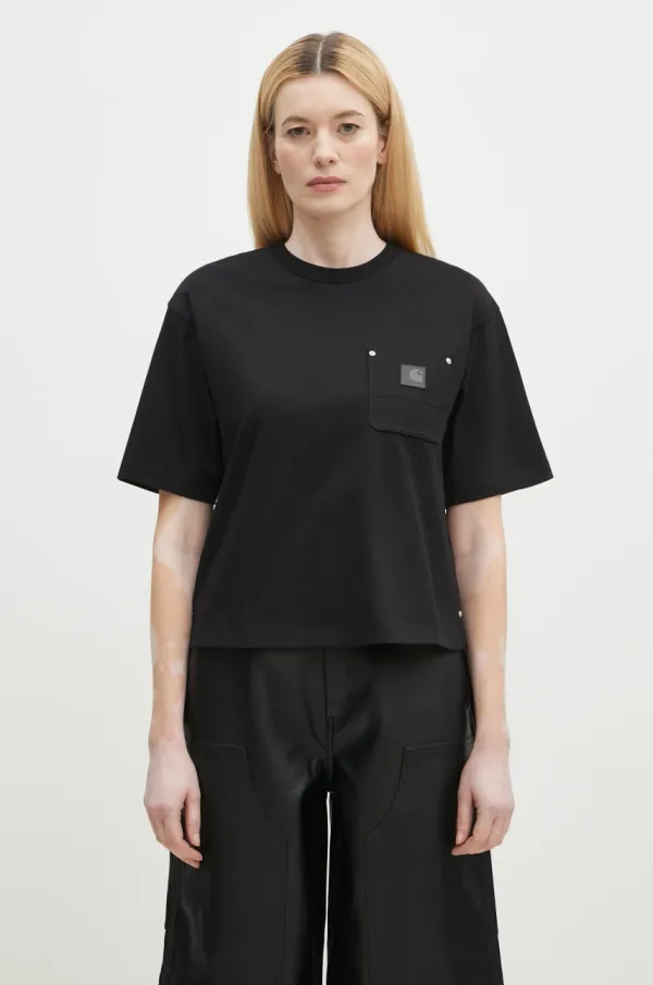 Carhartt WIP Pamučna majica Carhartt WIP Eldon za žene, boja: crna, I034376.89XX