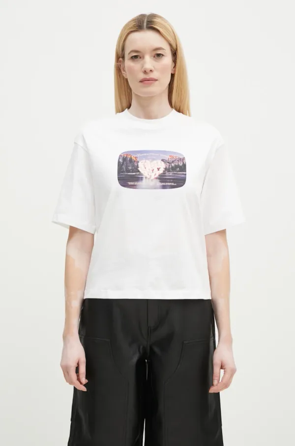 Carhartt WIP Pamučna majica Carhartt WIP Greatest Flicks za žene, boja: bijela, I034398.02XX