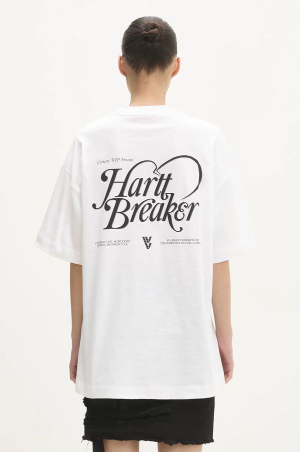 Carhartt WIP Pamučna majica Carhartt WIP Harttbreaker za žene, boja: bijela, I034399.02XX