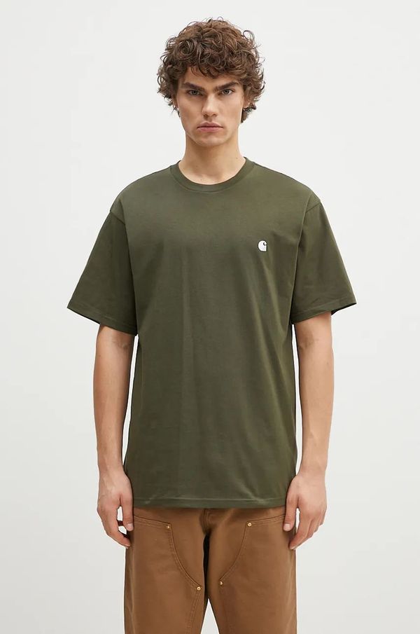 Carhartt WIP Pamučna majica Carhartt WIP S/S Madison za muškarce, boja: zelena, bez uzorka, I033000.2DTXX