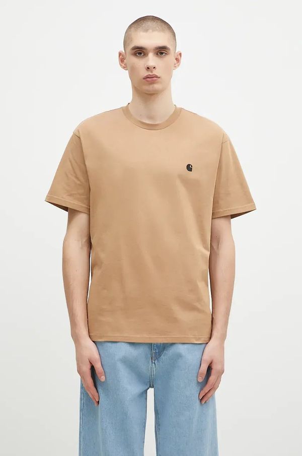 Carhartt WIP Pamučna majica Carhartt WIP S/S Madison za muškarce, boja: zelena, bez uzorka, I033000.2I7XX