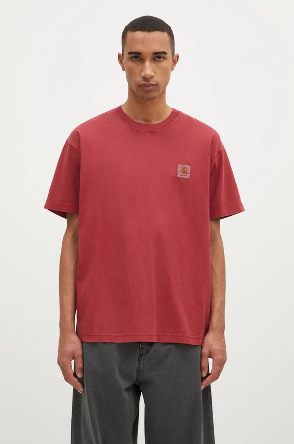 Carhartt WIP Pamučna majica Carhartt WIP S/S Vista za muškarce, boja: crvena, bez uzorka, I030780.H8GD