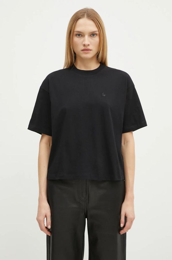 Carhartt WIP Pamučna majica Carhartt WIP za žene, boja: crna