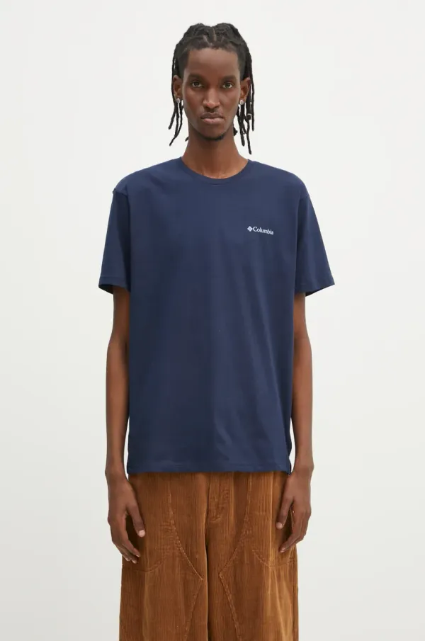 Columbia Pamučna majica Columbia North Cascades za muškarce, boja: tamno plava, s tiskom, 1834041.