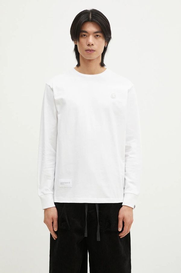 AAPE Pamučna majica dugih rukava AAPE Moon Face Logo boja: bijela, bez uzorka, AAPLTM1540XXN