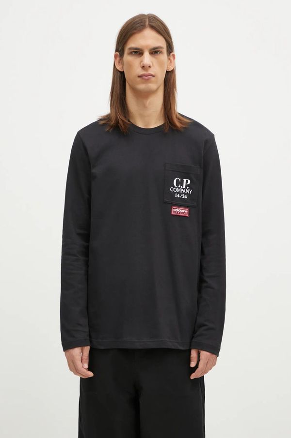 adidas Originals Pamučna majica dugih rukava adidas Originals boja: crna, s tiskom, JN8656