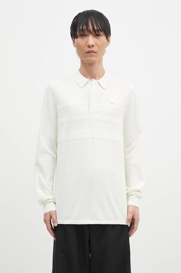 adidas Originals Pamučna majica dugih rukava adidas Originals Longsleeve Polo boja: bež, bez uzorka, IZ3184