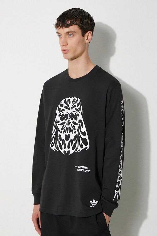 adidas Originals Pamučna majica dugih rukava adidas Originals Longsleeve x Nanzuka x Star Wars boja: crna, s printom, IV9471