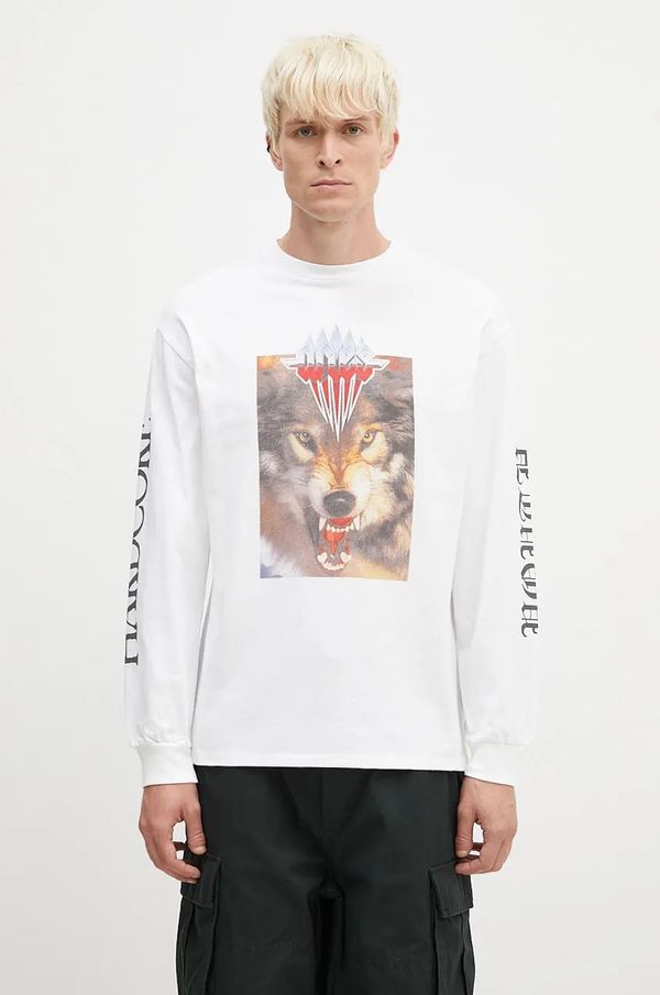 Aries Pamučna majica dugih rukava Aries Wolf Longsleeve Tee boja: bijela, s tiskom, AR6002202