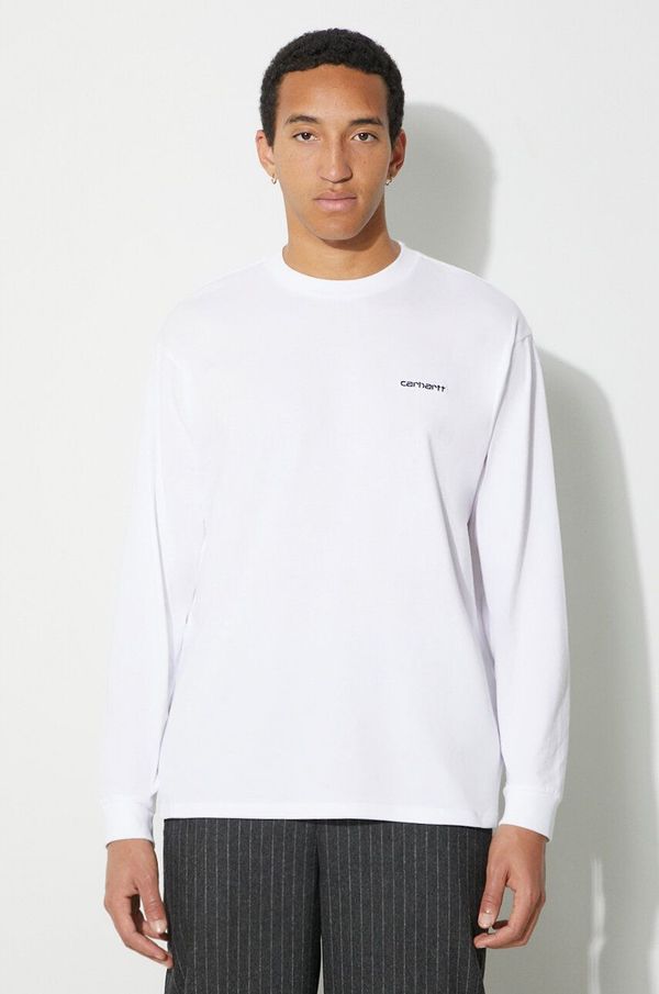 Carhartt WIP Pamučna majica dugih rukava Carhartt WIP boja: bijela, s aplikacijom