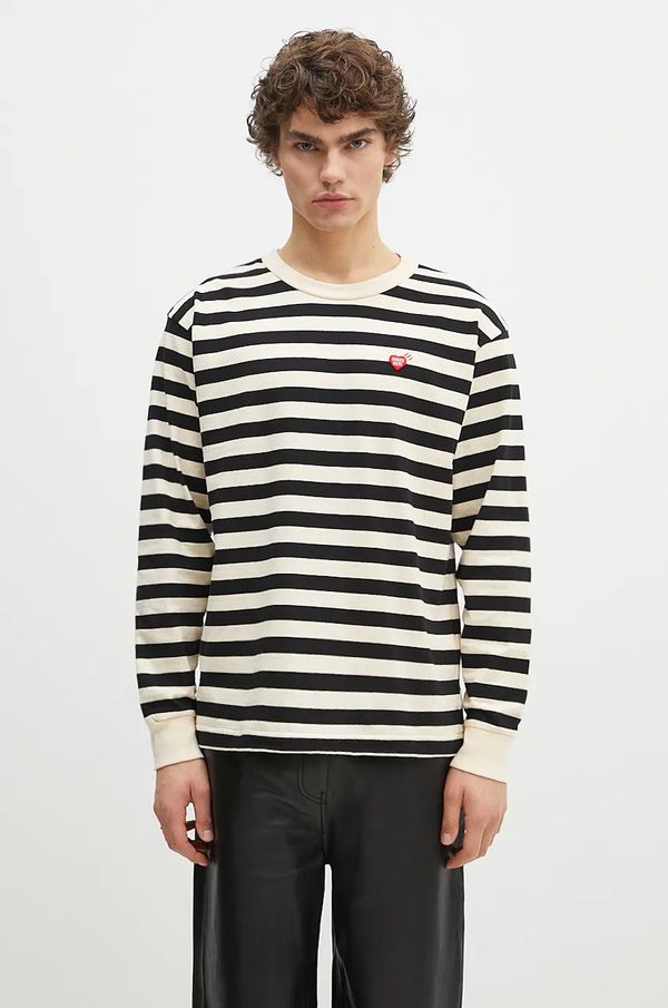 Human Made Pamučna majica dugih rukava Human Made Striped Longsleeve boja: bež, s uzorkom, HM28CS039