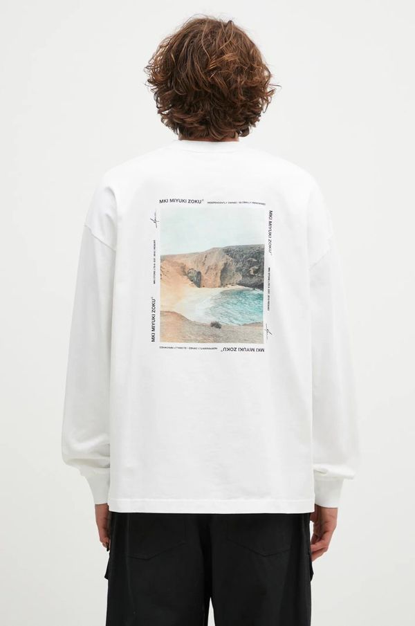 MKI MIYUKI ZOKU Pamučna majica dugih rukava MKI MIYUKI ZOKU Resort Long Sleeve Tee boja: bijela, s tiskom, RESORT.LONG.SLEEVE.TEE