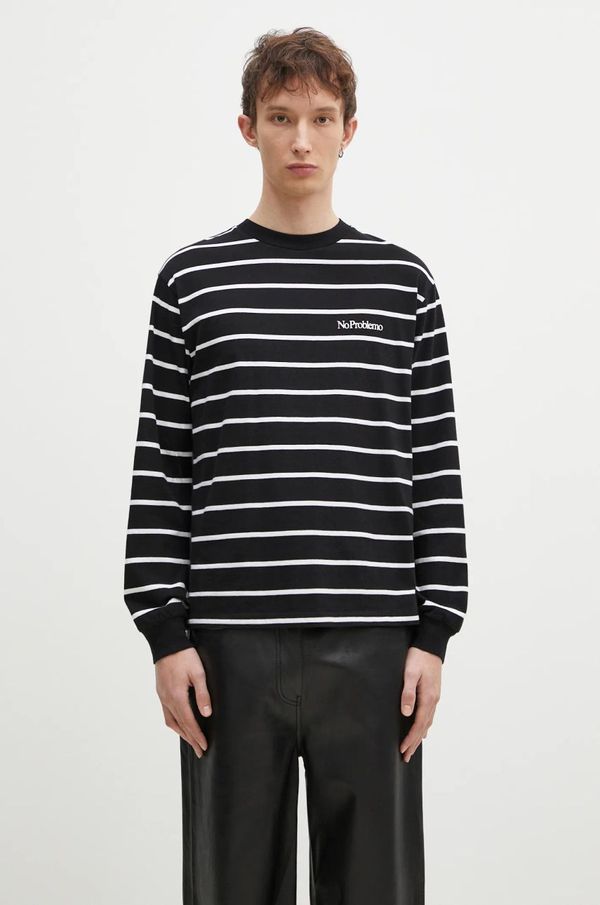 No Problemo Pamučna majica dugih rukava No Problemo Mini Problemo boja: crna, s uzorkom, NP60030.02