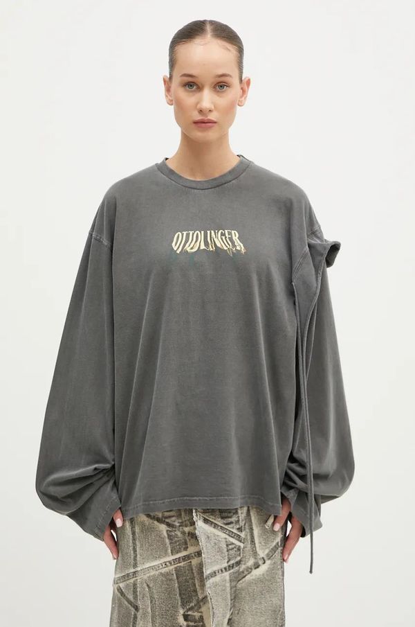 Ottolinger Pamučna majica dugih rukava Ottolinger Deconstructed Oversized Longsleeve boja: siva, 2215010111