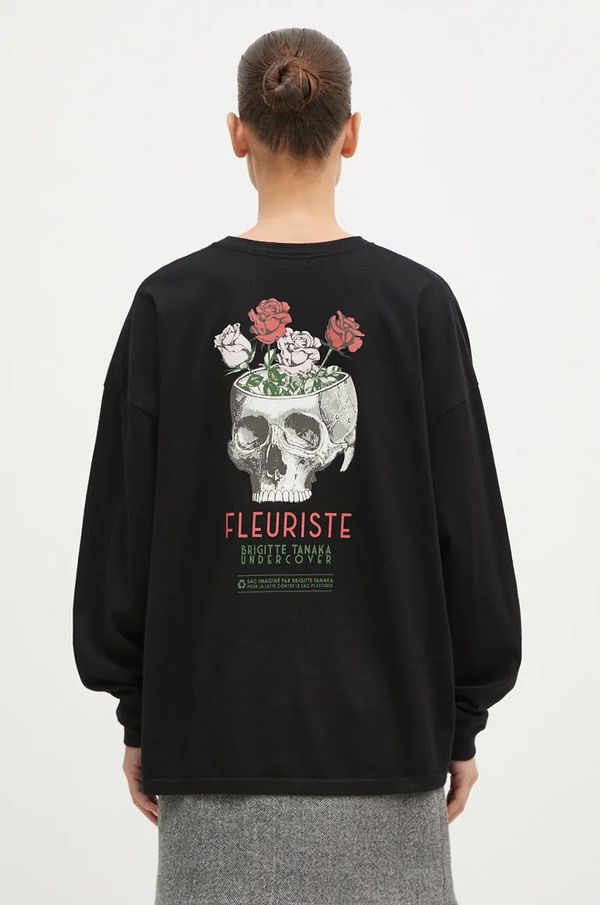 Undercover Pamučna majica dugih rukava Undercover C/S boja: crna, UC2D1892.1