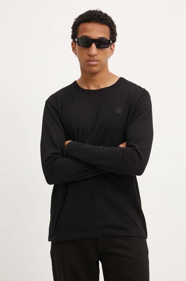 Wood Wood Pamučna majica dugih rukava Wood Wood Long Sleeve Wood Wood boja: crna, glatki model, 10005402.2323-BRIGHT