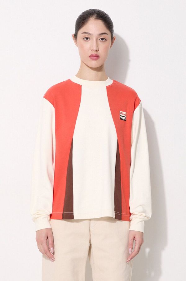 Wood Wood Pamučna majica dugih rukava Wood Wood X Fila boja: bijela, 688377.B029-WHITE