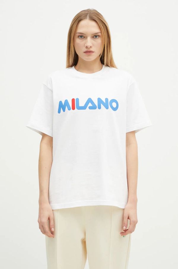 FILA+ Pamučna majica FILA+ Milano boja: bijela, s tiskom, 42FW24TT01523C007