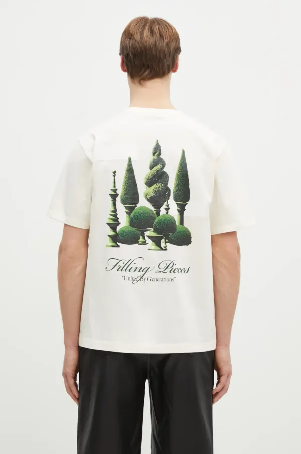 Filling Pieces Pamučna majica Filling Pieces boja: bež, s tiskom, 74499849936