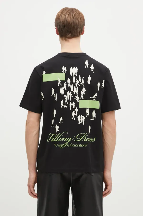 Filling Pieces Pamučna majica Filling Pieces boja: crna, s tiskom, 74499871861