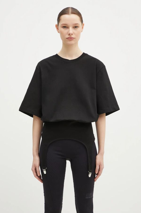 Fiorucci Pamučna majica Fiorucci Suspender Belt za žene, boja: crna, W01FMTSH263CJ01BK01