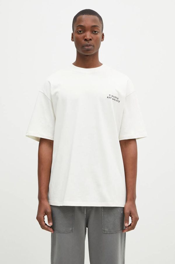 Flowers for Society Pamučna majica Flowers for Society Basic za muškarce, boja: bež, s tiskom, FFSAPP122