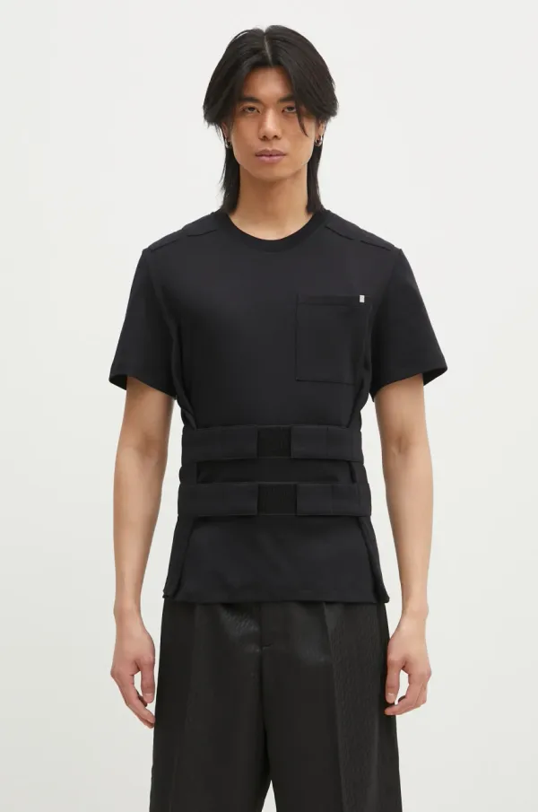 Helmut Lang Pamučna majica Helmut Lang Armor Tee.Hvy Everyd za muškarce, boja: crna, bez uzorka, O10HM507