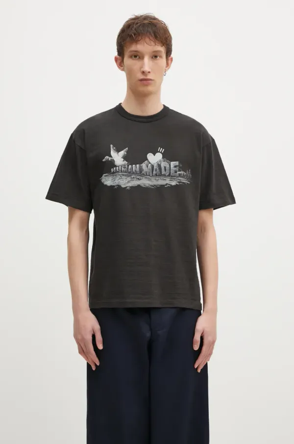 Human Made Pamučna majica Human Made Graphic za muškarce, boja: crna, s tiskom, HM28TE014