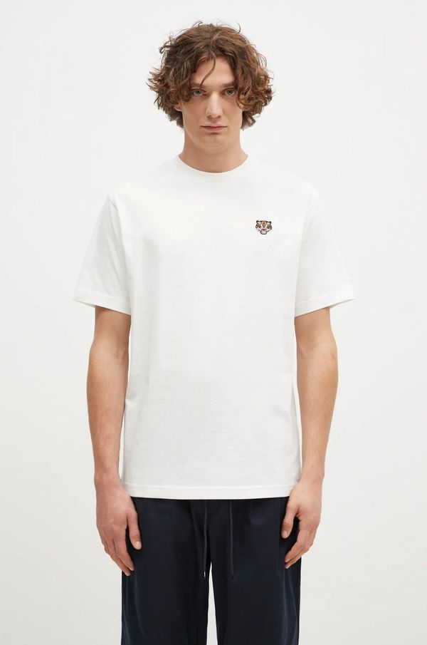 Kenzo Pamučna majica Kenzo Lucky Tiger Classic za muškarce, boja: bijela, s aplikacijom, FE55TS1984SG.02