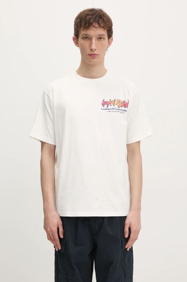 Manastash Pamučna majica Manastash Citee Paint Logo za muškarce, boja: bijela, s tiskom, 7924234004