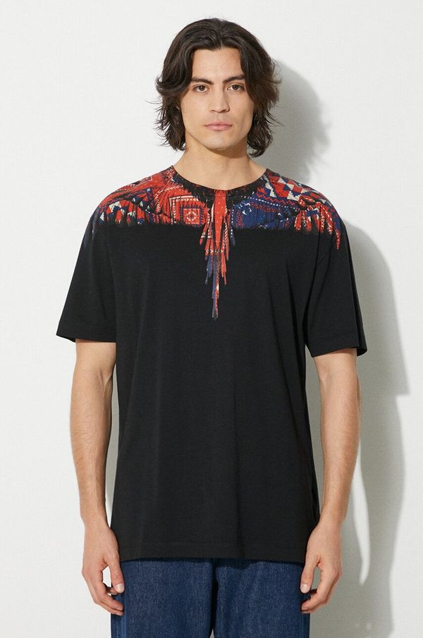 Marcelo Burlon Pamučna majica Marcelo Burlon Bandana Wings Basic Tee za muškarce, boja: crna, s tiskom, CMAA056F24JER0031027