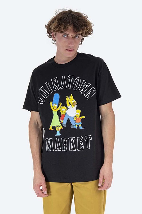 Market Pamučna majica Market Chinatown Market x The Simpsons Family OG Tee boja: crna, s tiskom, CTM1990346-white