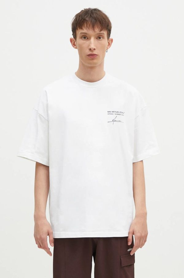 MKI MIYUKI ZOKU Pamučna majica MKI MIYUKI ZOKU Resort za muškarce, boja: bijela, s tiskom, RESORT.TSHIRT