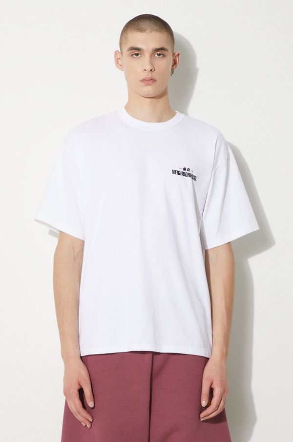 Neighborhood Pamučna majica NEIGHBORHOOD NH . Tee za muškarce, boja: bijela, s tiskom, 241PCNH.ST04