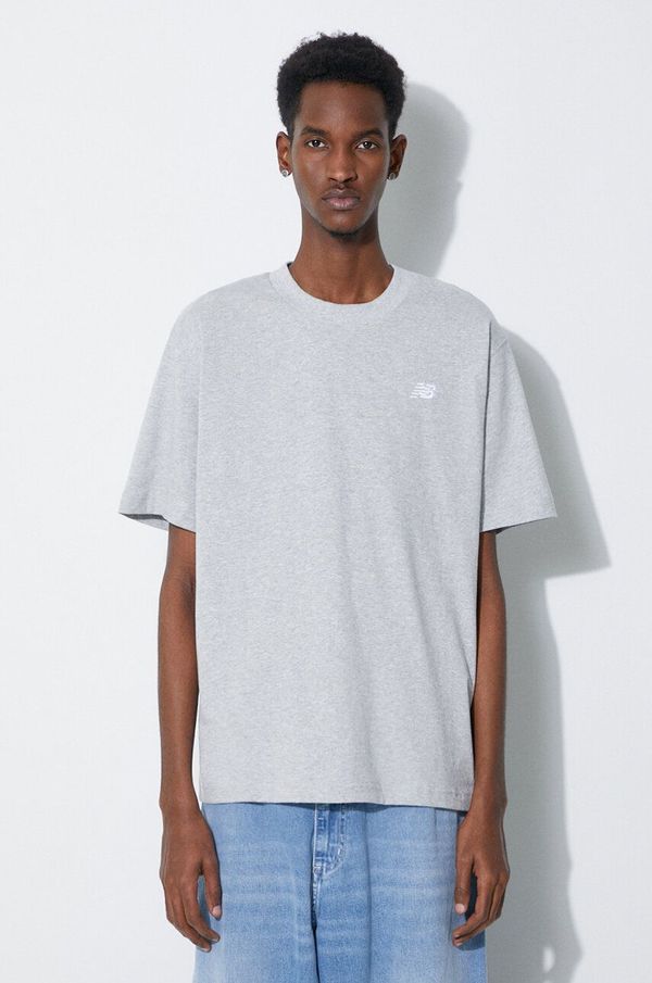 New Balance Pamučna majica New Balance Essentials Cotton za muškarce, boja: siva, melanž, MT41509AG