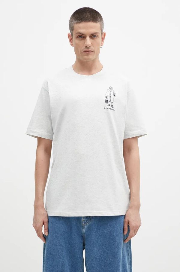 New Balance Pamučna majica New Balance za muškarce, boja: siva, melanž, MT43554AHH