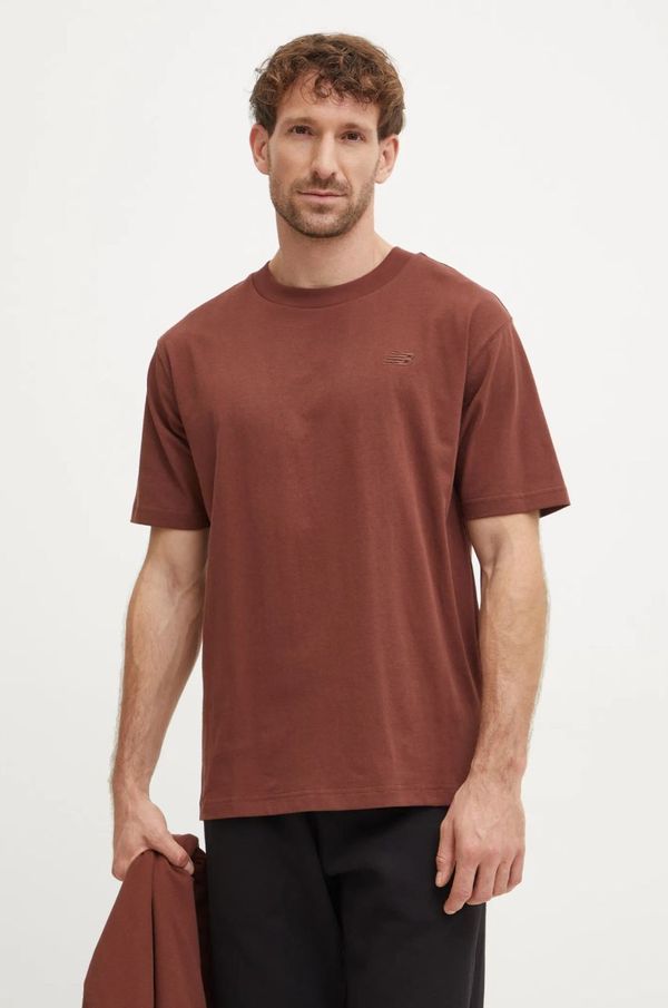 New Balance Pamučna majica New Balance za muškarce, boja: smeđa, bez uzorka, MT41533ROK