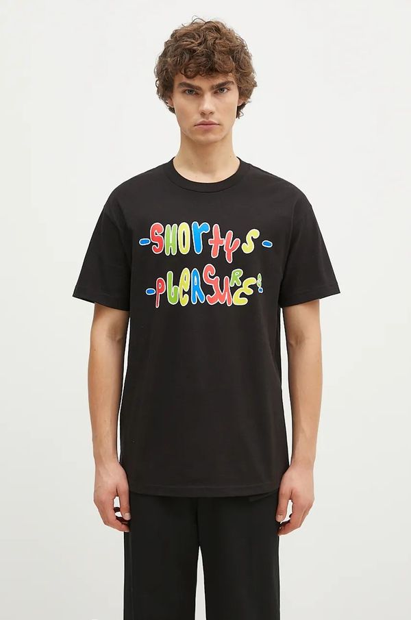 PLEASURES Pamučna majica PLEASURES F Me za muškarce, boja: crna, s tiskom, P24F021
