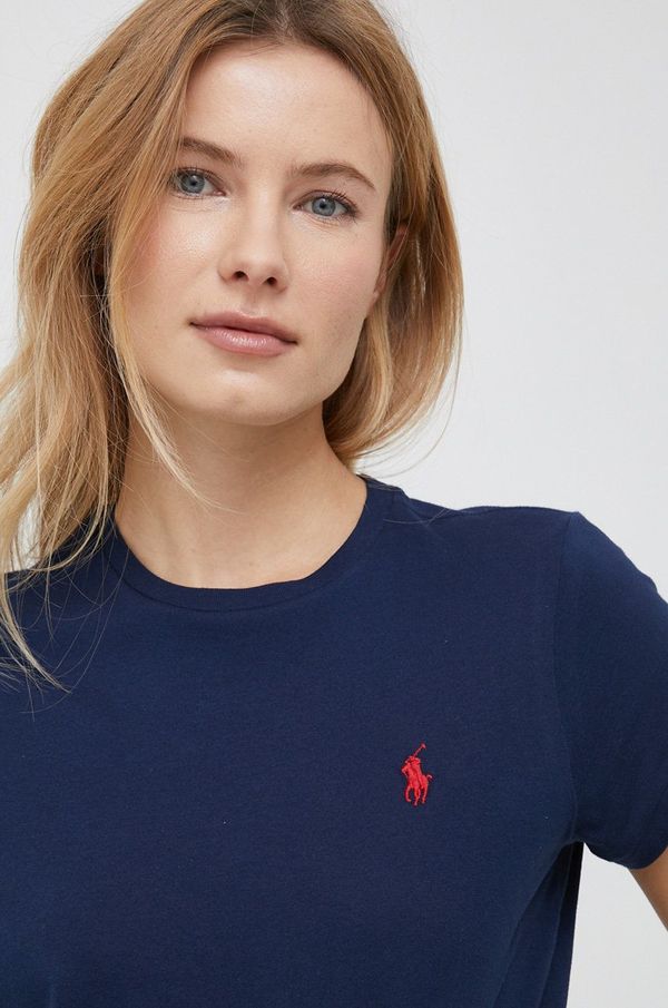 Polo Ralph Lauren Pamučna majica Polo Ralph Lauren za žene, boja: tamno plava, 211898698