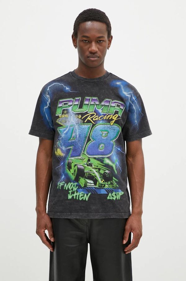 Puma Pamučna majica Puma Puma x A$AP ROCKY Bolt za muškarce, boja: crna, s uzorkom, 632010