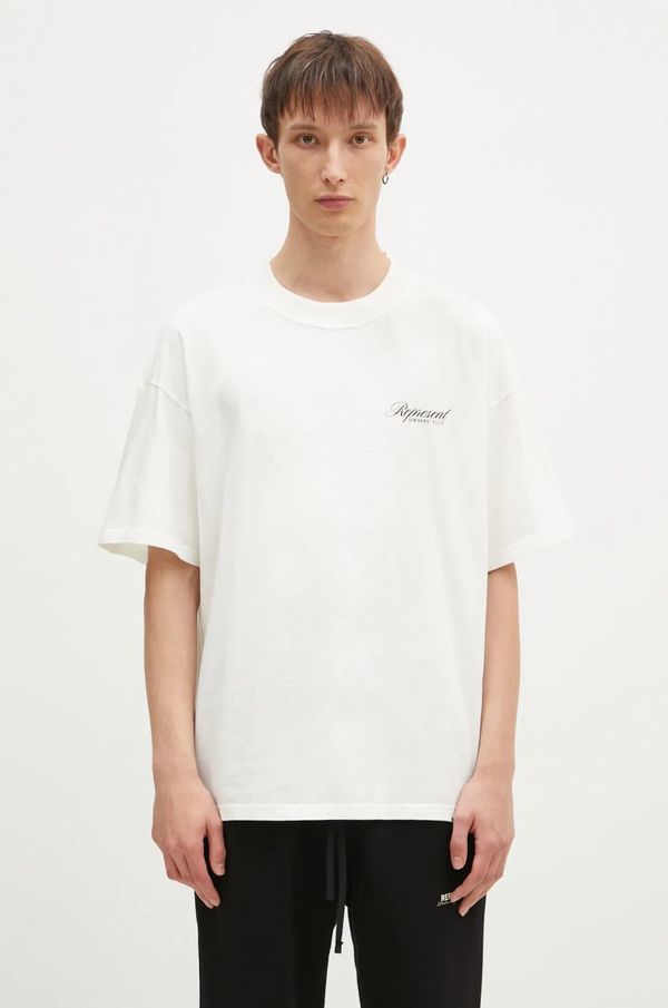 Represent Pamučna majica Represent Represent Owners Club Script za muškarce, boja: bijela, s tiskom, OCM41201.072