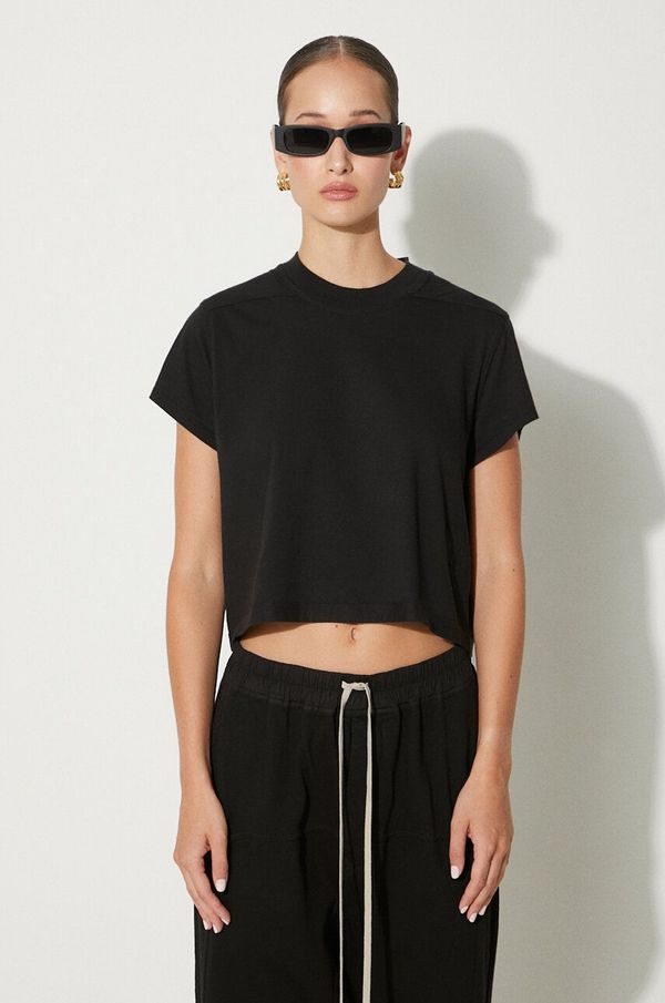 Rick Owens Pamučna majica Rick Owens Cropped Small Level T za žene, boja: crna, DS02D2207.RN