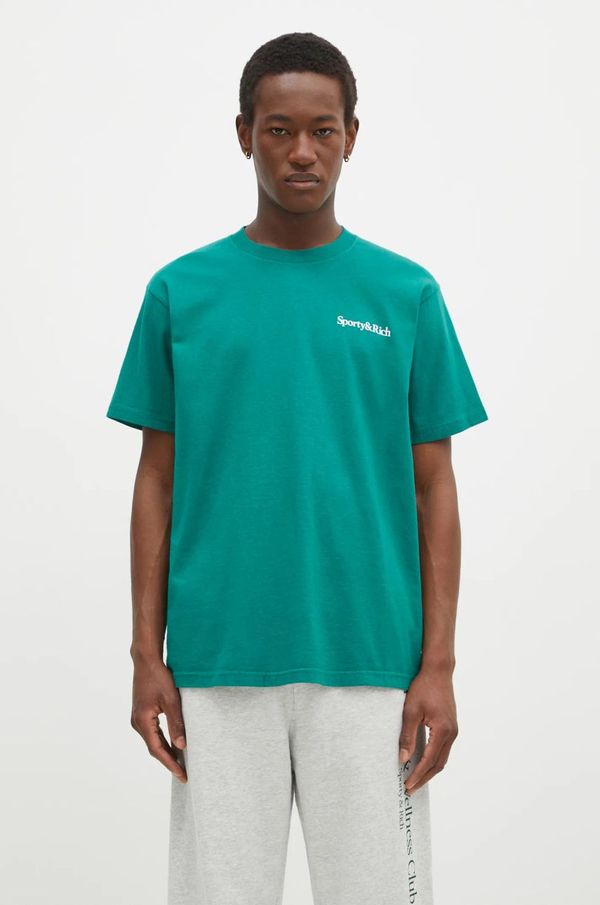 Sporty & Rich Pamučna majica Sporty & Rich Health Is Wealth boja: zelena, s tiskom, TO043516300GR03