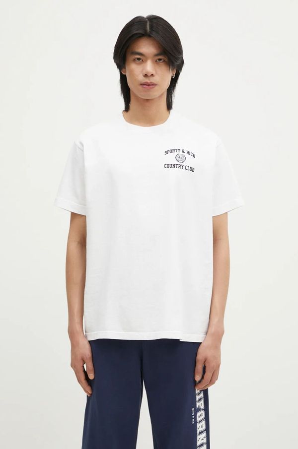 Sporty & Rich Pamučna majica Sporty & Rich Varsity Crest boja: bijela, s tiskom, TO043516218WH01